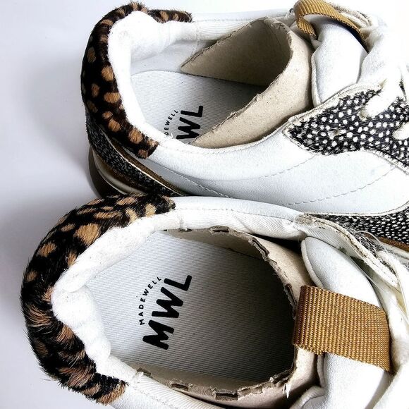 NEW Madewell Kickoff Trainer Sneakers Leather and Spot Mix Calf Hair Size 9 NIB - Picture 8 of 13